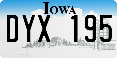 IA license plate DYX195