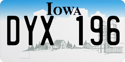 IA license plate DYX196