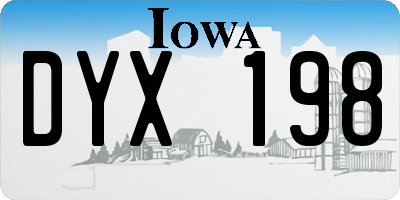IA license plate DYX198