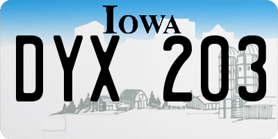 IA license plate DYX203