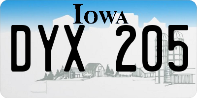 IA license plate DYX205