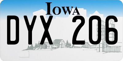 IA license plate DYX206