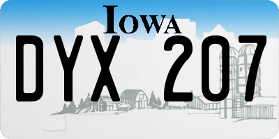 IA license plate DYX207