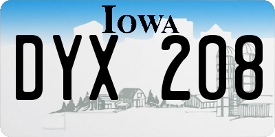 IA license plate DYX208