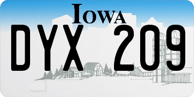 IA license plate DYX209