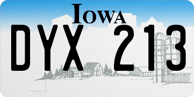 IA license plate DYX213