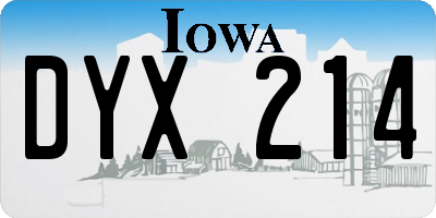 IA license plate DYX214