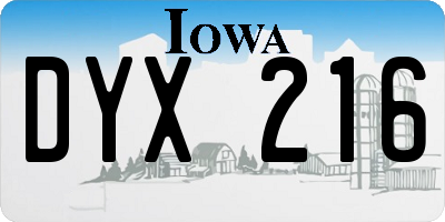 IA license plate DYX216