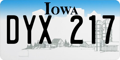 IA license plate DYX217