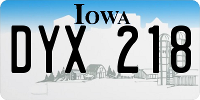 IA license plate DYX218