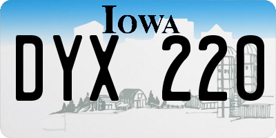 IA license plate DYX220