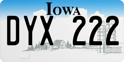 IA license plate DYX222