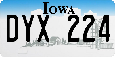 IA license plate DYX224