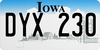IA license plate DYX230