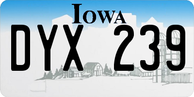 IA license plate DYX239