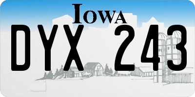 IA license plate DYX243