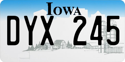 IA license plate DYX245