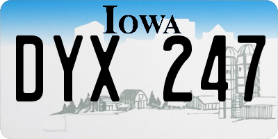 IA license plate DYX247