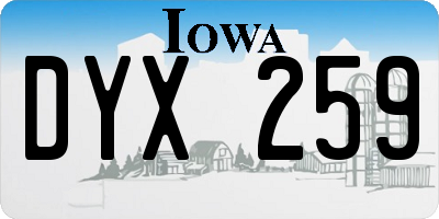 IA license plate DYX259
