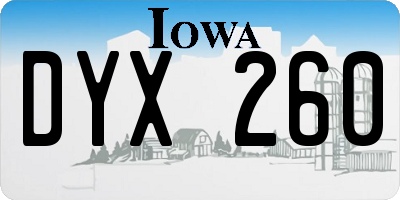 IA license plate DYX260