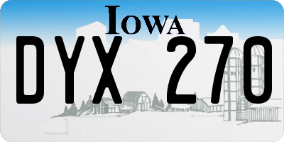 IA license plate DYX270