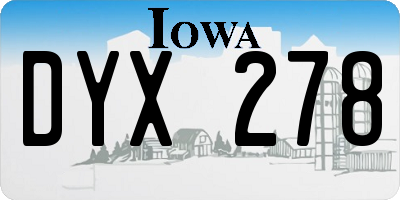 IA license plate DYX278
