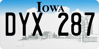 IA license plate DYX287