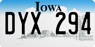 IA license plate DYX294