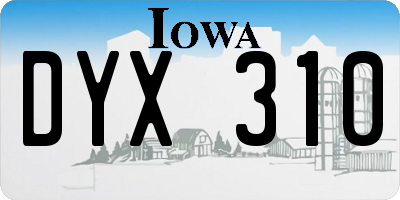 IA license plate DYX310