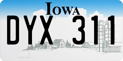 IA license plate DYX311