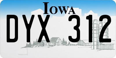 IA license plate DYX312