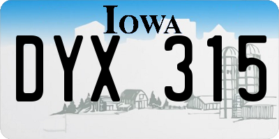 IA license plate DYX315