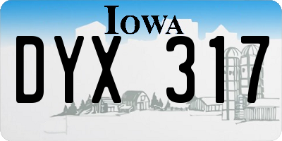 IA license plate DYX317