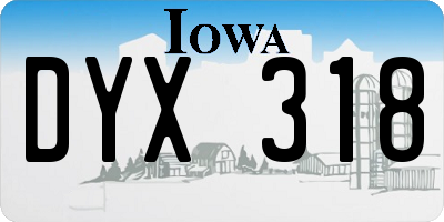 IA license plate DYX318