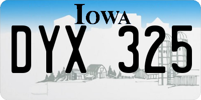 IA license plate DYX325