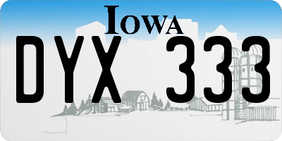 IA license plate DYX333