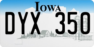 IA license plate DYX350