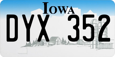 IA license plate DYX352