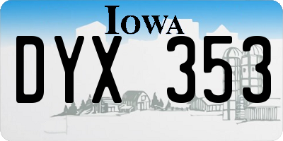 IA license plate DYX353