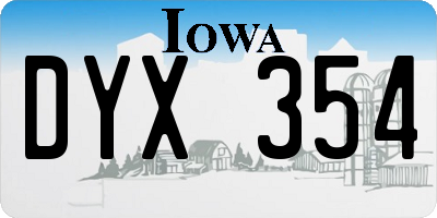 IA license plate DYX354