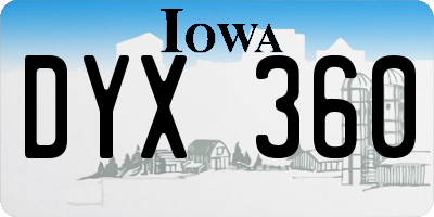 IA license plate DYX360