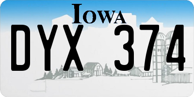 IA license plate DYX374