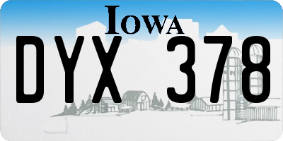 IA license plate DYX378