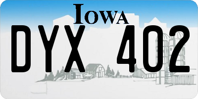 IA license plate DYX402