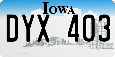 IA license plate DYX403