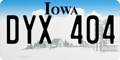 IA license plate DYX404