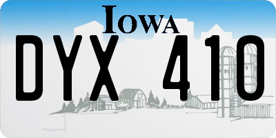 IA license plate DYX410