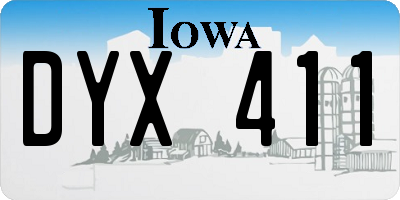 IA license plate DYX411