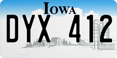 IA license plate DYX412