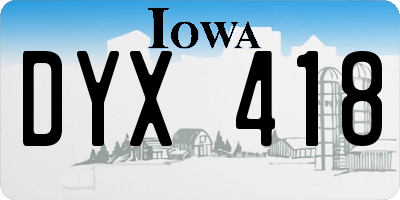 IA license plate DYX418